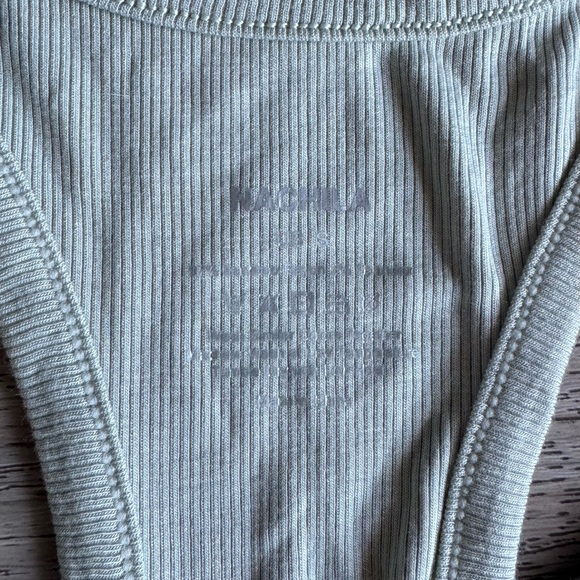 Nachila Ribbed Pajama Set - Racerback Tank Top and Shorts Sage Green Size Small - Picture 5 of 7